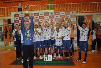 Equipe campeã de Handebol Masculino - título inédito para São José (Foto: Antonio Prado/Fesporte)